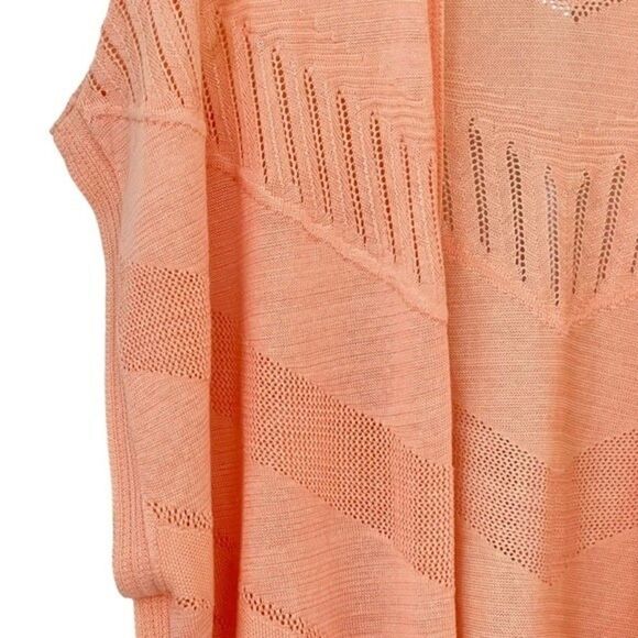 Chic’s Orange Textured Striped Ruana Poncho Kimono Size S/M - Picture 6 of 6